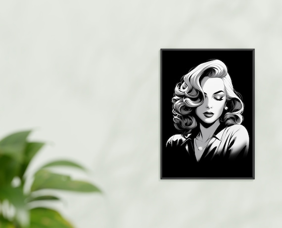 アート・デザイン・音楽 FILM NOIR PORTRAITS Film Noir Femme Fatale Art Print, Film Noir Art, Film Noir