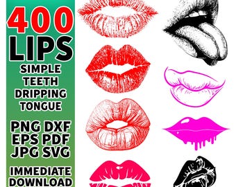 Lips SVG Bundle: Kiss Cut Files for Cricut (Digital Download)