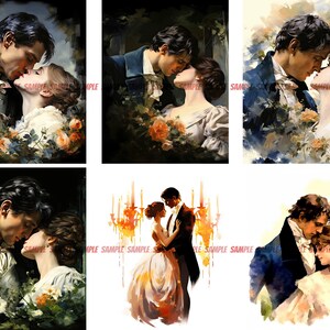 Regency Couple Clipart: Romantic Period Digital Art (50 JPGs) image 7