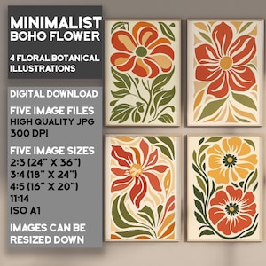 Wildflower Print Set: Boho Floral Botanical Art (Digital Download)