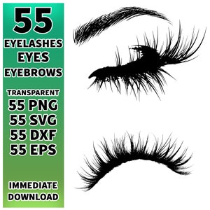Eyelashes Clipart Bundle /Eyelashes Graphics / Eyelash Makeup / Eye Eyebrow Eyelash Cartoon Anime / PNG, SVG eps dxf / Cricut