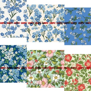 24 Paquete de patrones sin fisuras florales de China de placa fina de mediados del siglo XX 4: Papel digital, Texturas imprimibles, Uso comercial, Descarga instantánea imagen 4