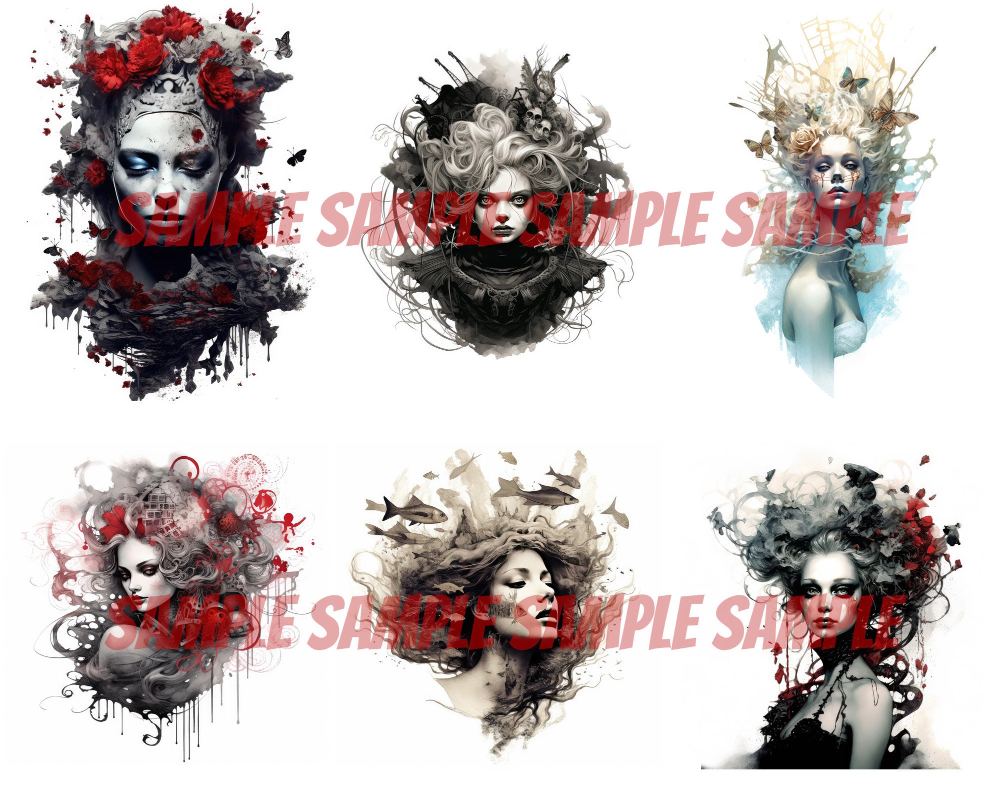 Eerie Beauties Horror Clipart, Halloween Clipart, Horror Clipart ...