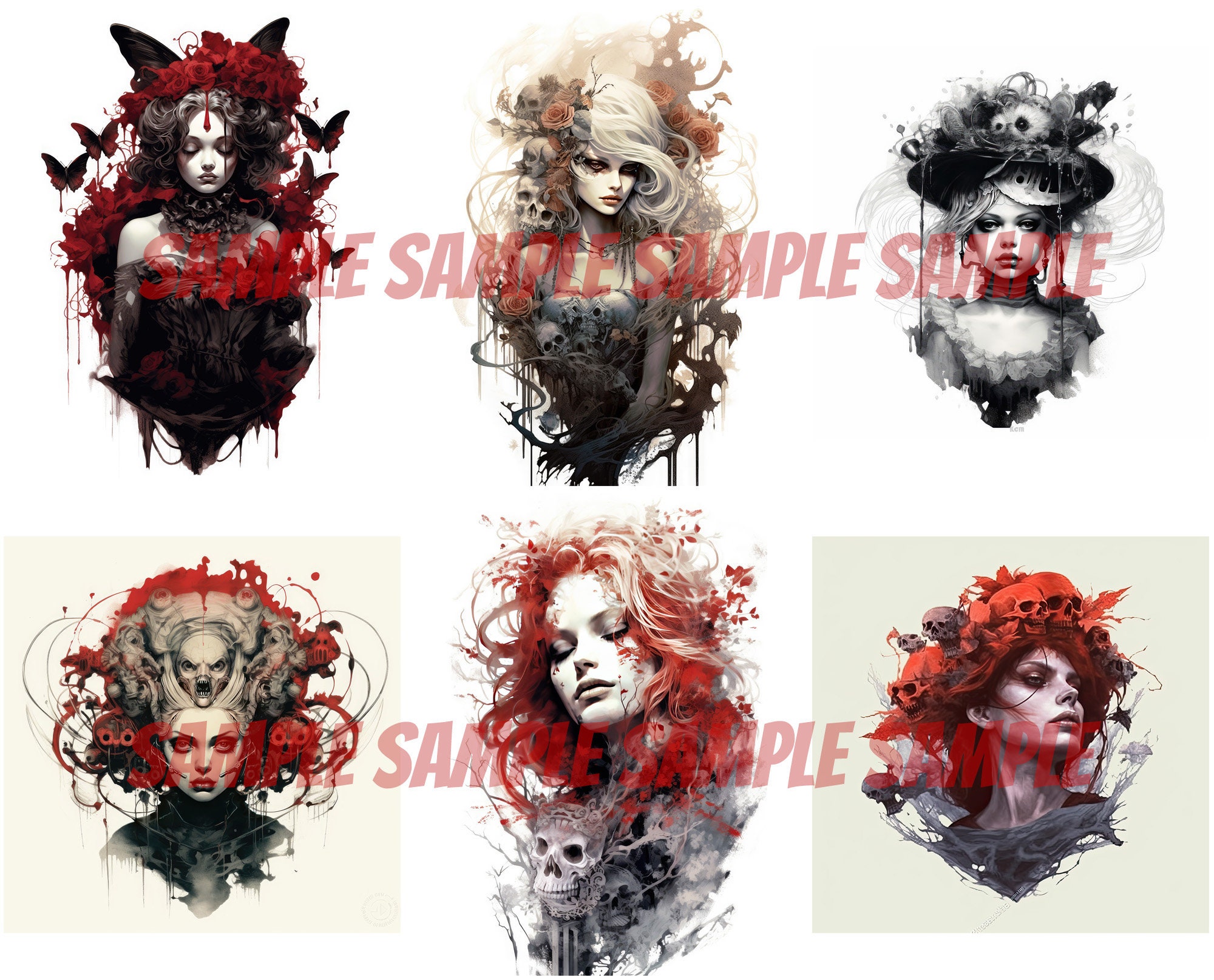 Eerie Beauties Horror Clipart, Halloween Clipart, Horror Clipart ...