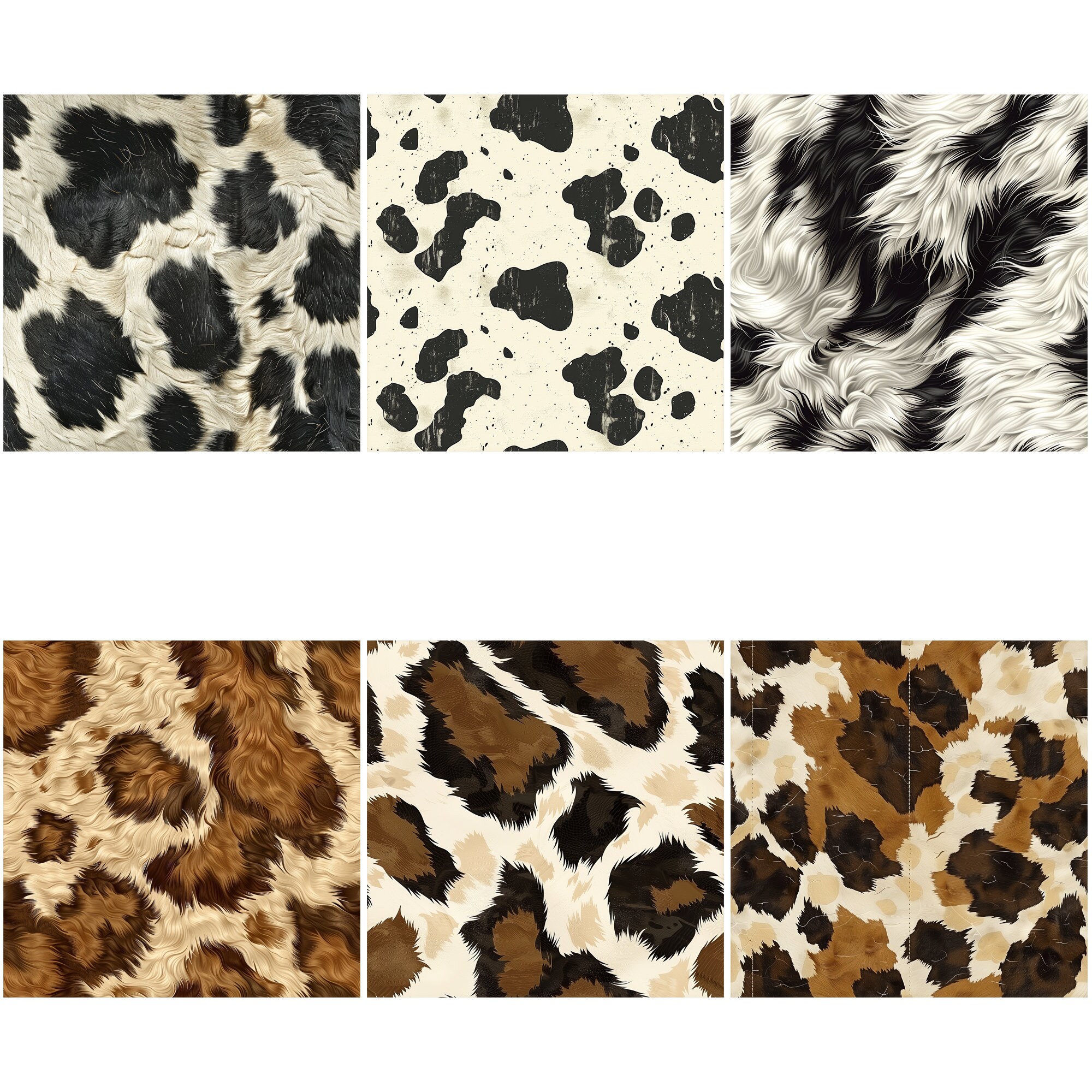 Cowhide Pattern SVG Bundle - 50 Seamless Rustic Farm Prints - Etsy