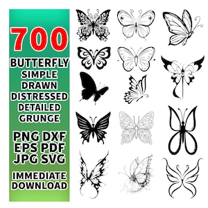 Schmetterling SVG Bundle - Schmetterling PNG Bundle - Schmetterling Clipart - Schmetterling SVG Schnittdateien für Cricut, Schmetterling Silhouette, Schmetterling Vektor