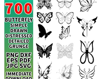 Butterfly Clipart Bundle: 700 Digital Images - SVG and PNG Files