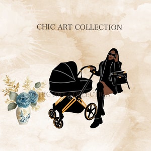 Super Mom Clipart, Mom Clipart, Best Mom Clipart, Family Clipart, Mom And kids, Daughter Clipart, Son Clipart, Black Mom Clipart