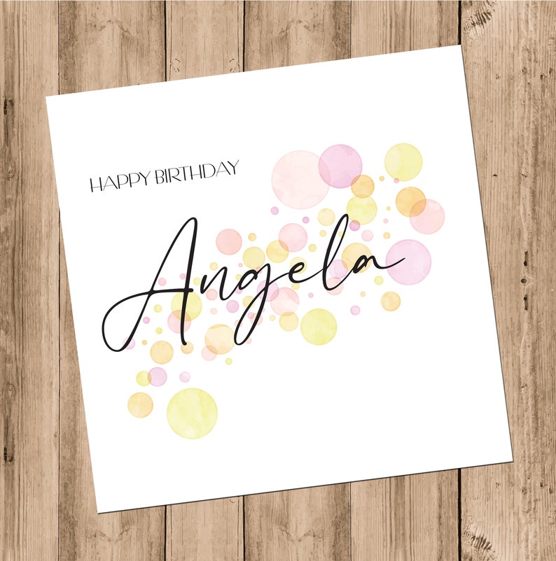 Beautiful Elegant Female Personalised Name Birthday Card Classy Design