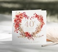 Ruby 40th Wedding Anniversary Personalised Card For 30th 50th 60th Special Couple Married Milestone Years Together Parents Family (C108)