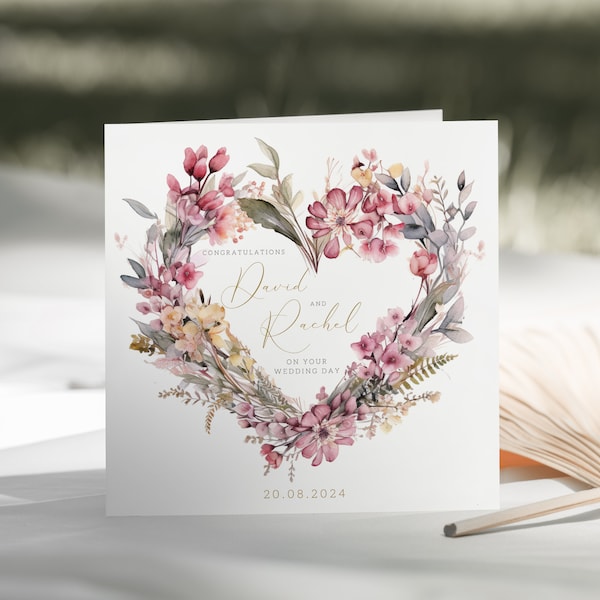 On Your Wedding Day Personalised Card Congratulations To A Special Couple Mr and Mrs Just Married Newlyweds Gift For Him and Her (C113)