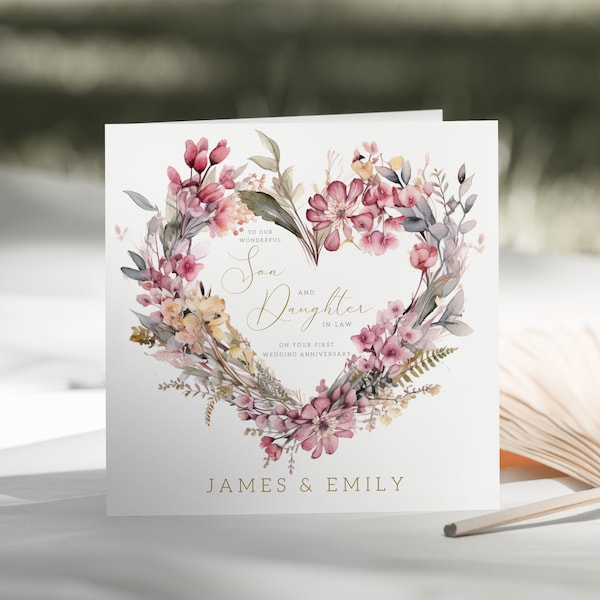 Son and Daughter in Law Anniversary Card - Etsy UK