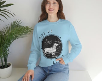 Give Us Space - Sudadera unisex de mezcla pesada con cuello redondo