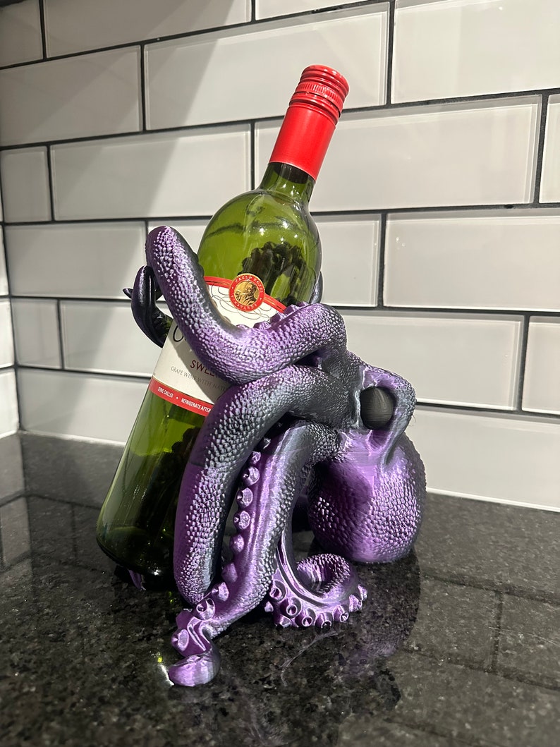 3D Printed Octopus Wine Bottle Holder Etsy