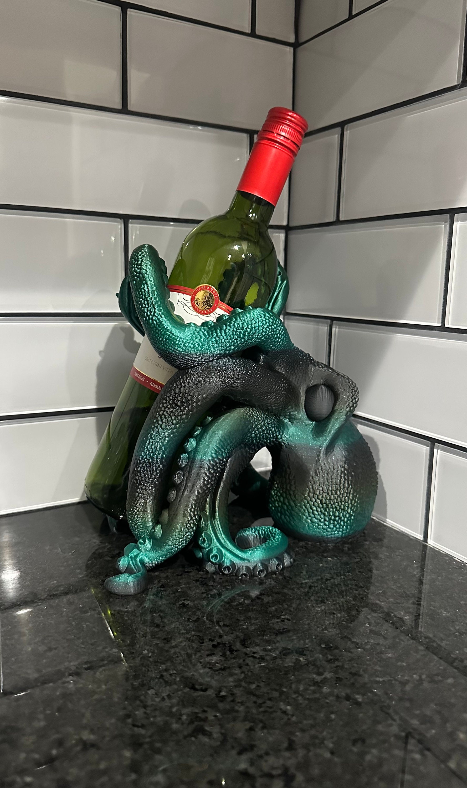 3D Printed Octopus Wine Bottle Holder Etsy UK