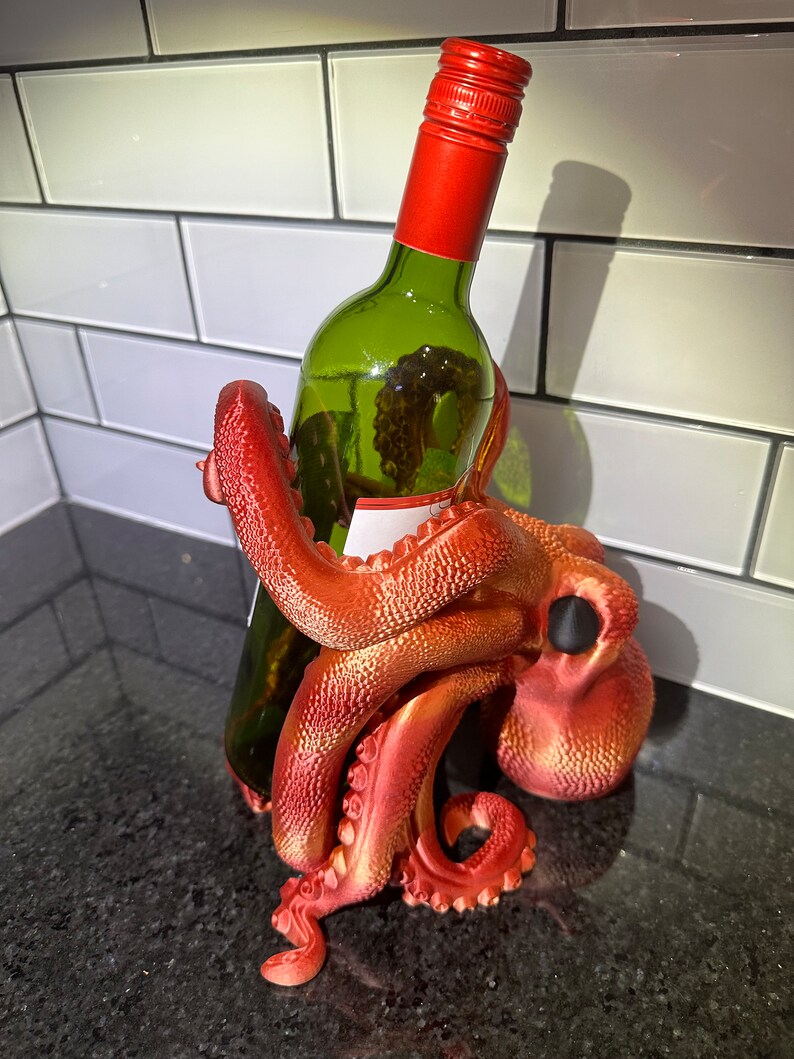 3D Printed Octopus Wine Bottle Holder Etsy