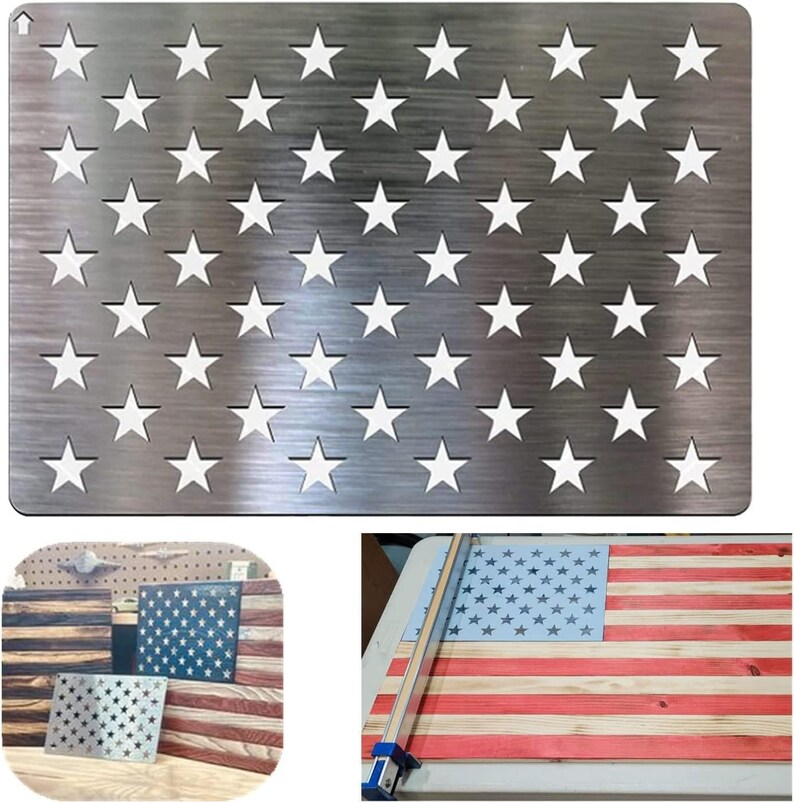 American Flag Star Stencil Stainless Steel 50 Stars USA Flag Etsy