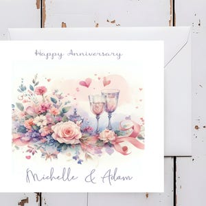 Biglietto d'auguri per l'anniversario di matrimonio, personalizzato per loro