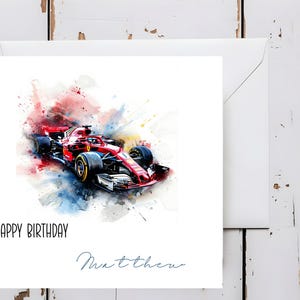 Tarjeta de cumpleaños para él, coche de carreras personalizado, para hermano, para tío, abuelo, papá, sobrino