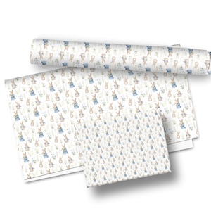 Geschenkpapier mit Hasenmotiv, Geschenkpapier für Neugeborene