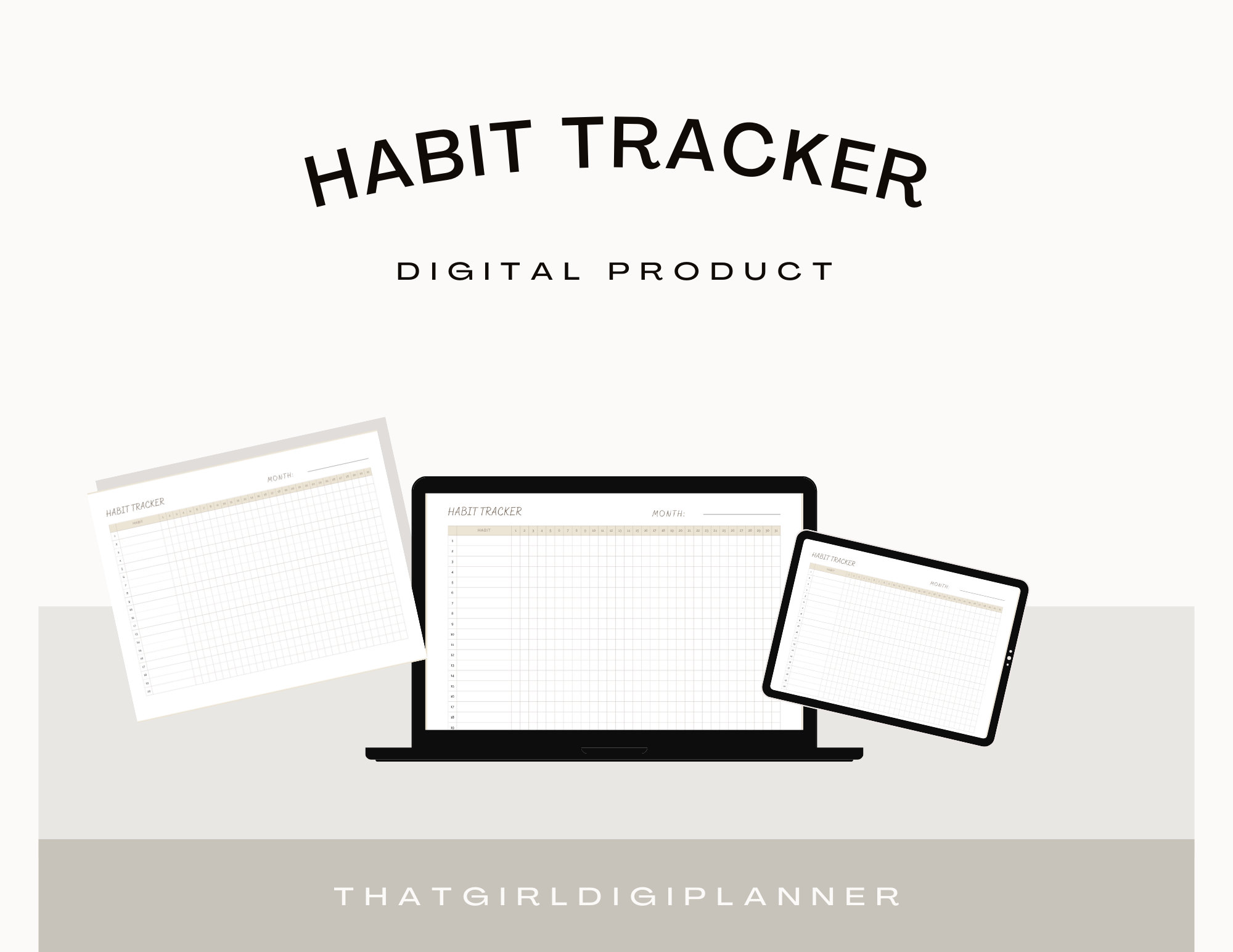 Printable Minimalistic Daily Habit Tracker | 30 Day Habit Tracker | I ...