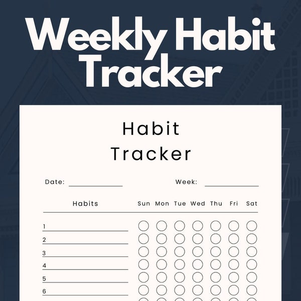 Printable Weekly Habit Tracker | Small Business Goal Planner | Personalized Printable Planner | Custom Planner | Downloadable Planner