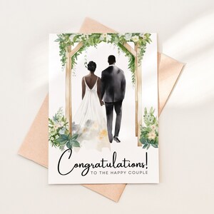 Felicitaciones a la descarga de la tarjeta de boda de la feliz pareja, plantilla de tarjeta de felicitación de boda imprimible PDF, tarjeta de boda de los novios, 12-6
