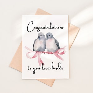 Herzlichen Glückwunsch, Love Birds, Hochzeitskarte herunterladen, druckbare Hochzeitsgeschenkkartenvorlage, Hochzeitsglückwunschkarte PDF, Sofortiger Download, 12
