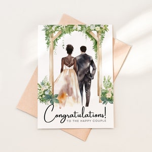 Carte de mariage à télécharger Félicitations au couple heureux, modèle de carte de félicitations de mariage imprimable PDF, carte de mariage des jeunes mariés, 12-5