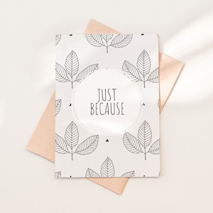 Sólo porque descarga de tarjeta de felicitación, plantilla de tarjeta imprimible sólo porque pensando en ti, saludo de saludo, 04-1