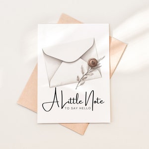 Una pequeña nota para decir hola Descargar tarjeta, imprimible sólo porque tarjeta de felicitación, tarjeta descargable PDF, tarjeta de amistad pensando en ti, 12-9