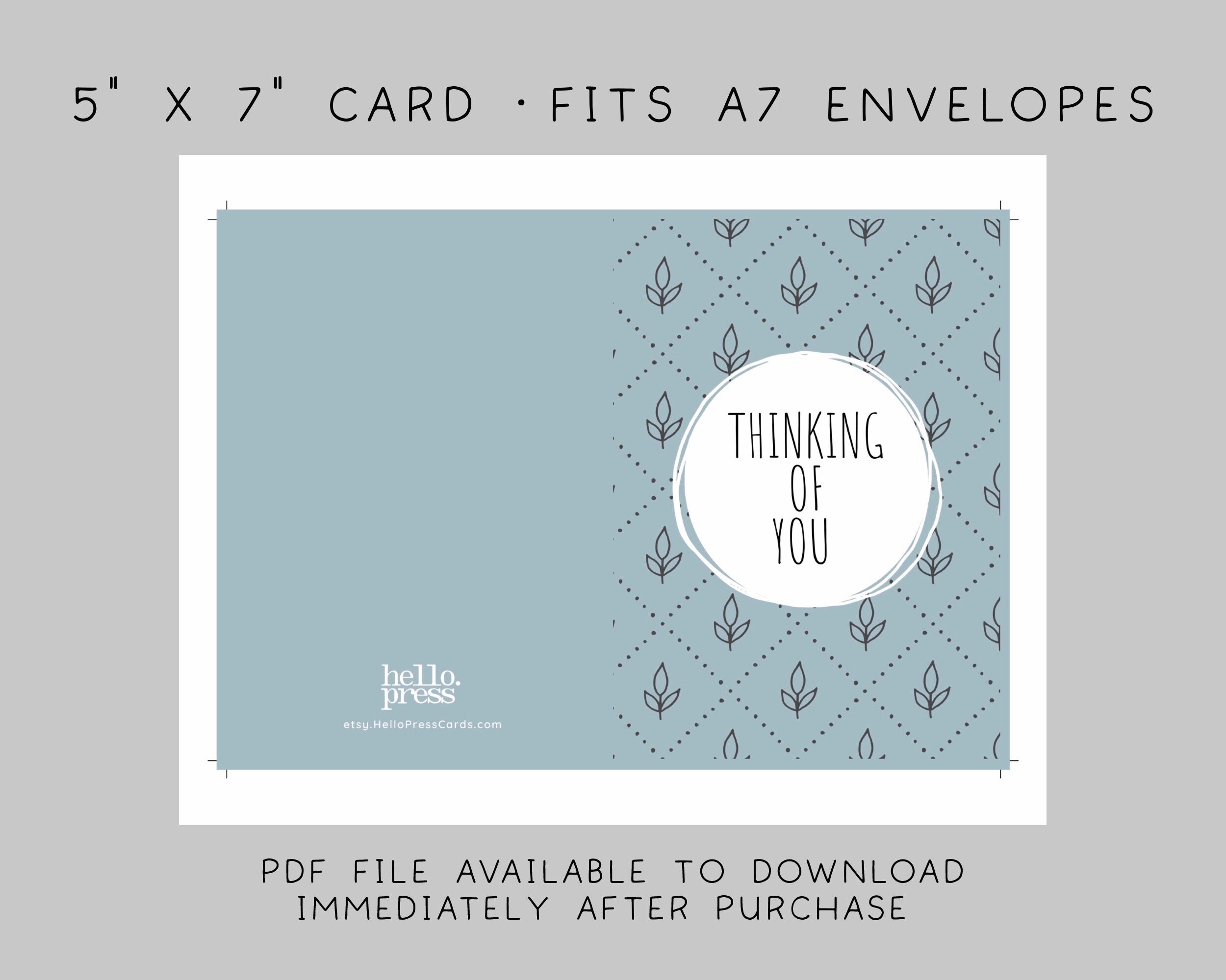 Thinking of You Greeting Card Printable, Just Because Card Download ...