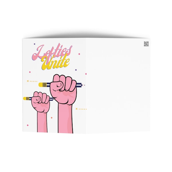 Left Handed Greetings Card - Opens on the Left! Happy Lefthanders Day