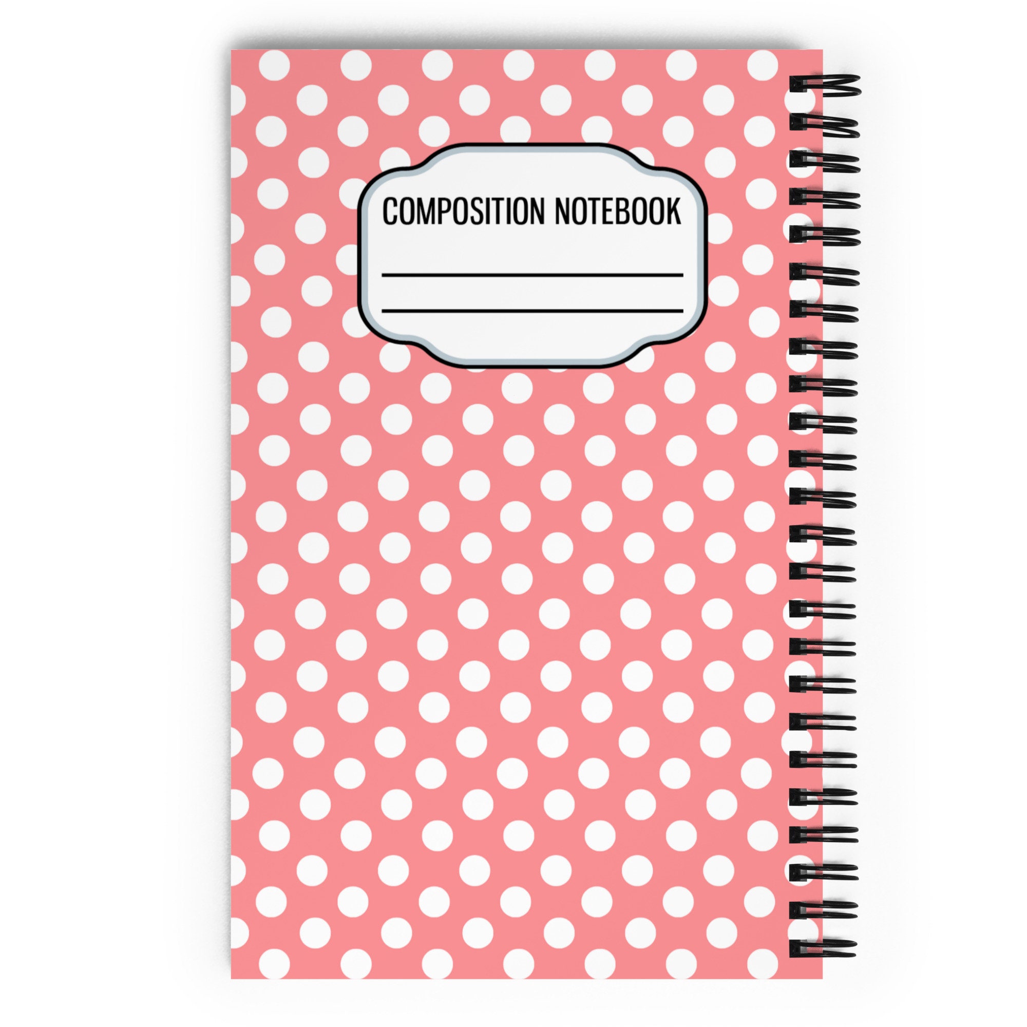 Left Handed Spiral Notebook in Pink Polka Dot Design Etsy