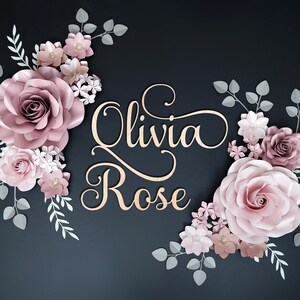 Blush Papierblumen Wandbild: Misty Rose Kinderzimmer Dekor