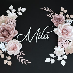 Paper Flower Set - Nursery Wall Decor. Baby Girl Nursery Flowers/ Nursery Paper Flowers