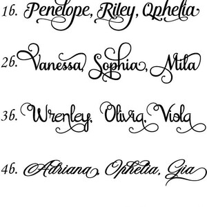 May include: A black and white image showing five different font styles for names. The font styles are labeled with numbers 16, 26, 36, 46, and 56. The text "Choose Your Font" is at the top of the image.