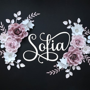 Customized Paper Flowers Wall decor for girls Nursery / Paper flowers / Paper flowers over the crib / Paper flowers backdrop