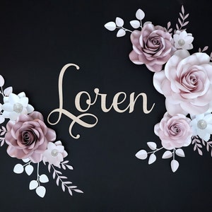 Handmade Blush Paper Flower Wall Art: Girl Nursery Decor