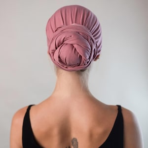 Haarhandtuch Bambus 55 x 120 rosa | Handtuch für Haare von CURLY N COVERED | Perfekt als Turban Handtuch und für die Plopping Methode!