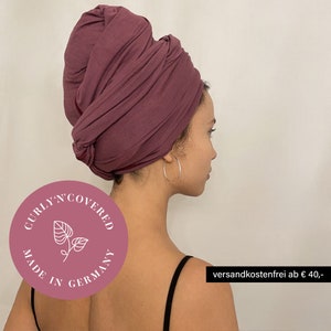 Hair towel bamboo 55 x 120 red | Towel for hair by CURLY N COVERED | Perfect as a turban towel and for the plopping method!