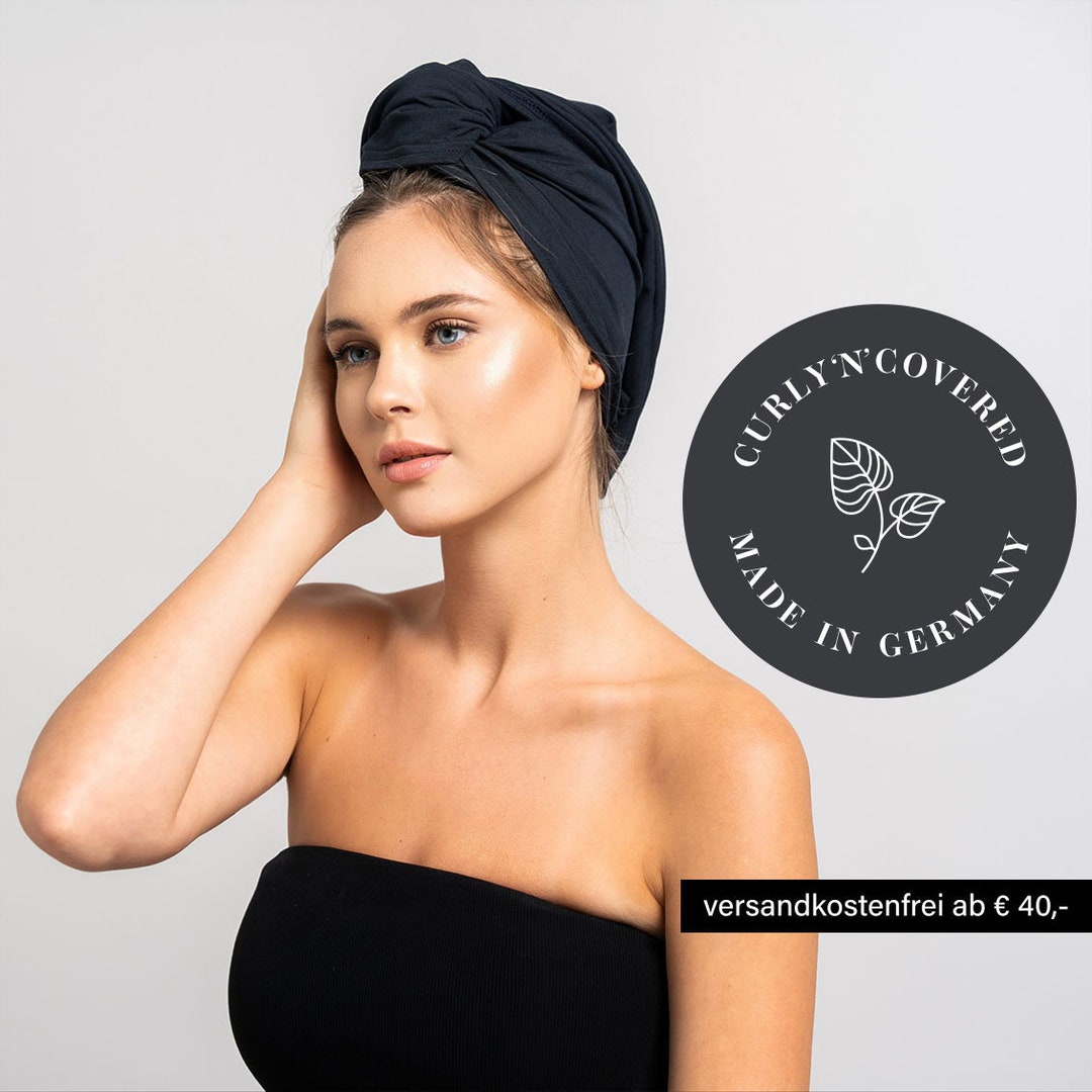 Hair Towel Bamboo 70 X 180 Black Towel for Hair by CURLY N Etsy