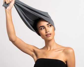 Turban Handtuch aus Bambus mit Knopf in grau | Haarhandtuch zum Haare  ploppen von CURLY N COVERED | So einfach ist die Plopping Methode! - Etsy.de