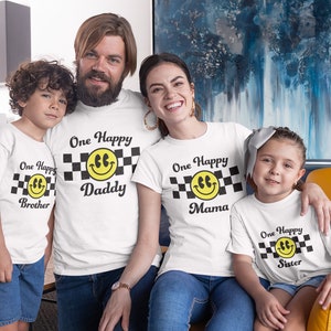 One Happy Dude Birthday Shirts: Smiley Face Matching Family Tees