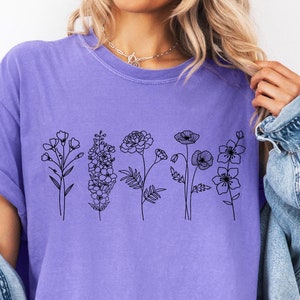 Custom Birth Month Flower Shirt: Personalized Comfort Colors Tee