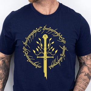 Camiseta Narsil Broken Blade, camiseta unisex de Tolkien ESDLA, regalo para fans, camiseta para amantes de los libros, diseño de árbol élfico, ropa de la Tierra Media
