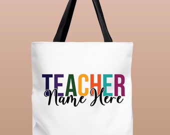 Custom Teacher Tote Bag, Best Gift, Teacher Name Bag, Personalized Teacher Life Gift, Gift for Her, Promotional Tote Bag,Trade Show Gift Bag