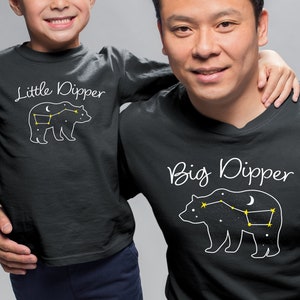 For Dad, Big Dipper Little Dipper Dad Baby Matching Shirts, Space Gift for Father and Son Daughter, Matching Daddy and Me,Outfit for New Dad