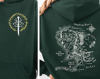 Middle Earth Map Sweatshirt: Tolkien Book Lover Gift