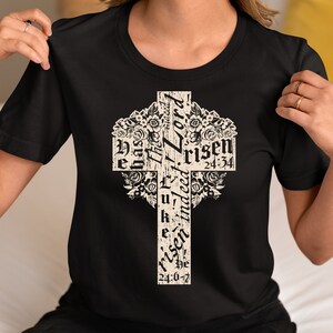 Vertical Faith Cross Tee, Easter Shirt, Christian Women&#39;s Gift, Retro Love & Grace Shirt, Graphic Christian Tee, Faith Apparel, Jesus Shirt